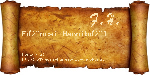 Fáncsi Hannibál névjegykártya